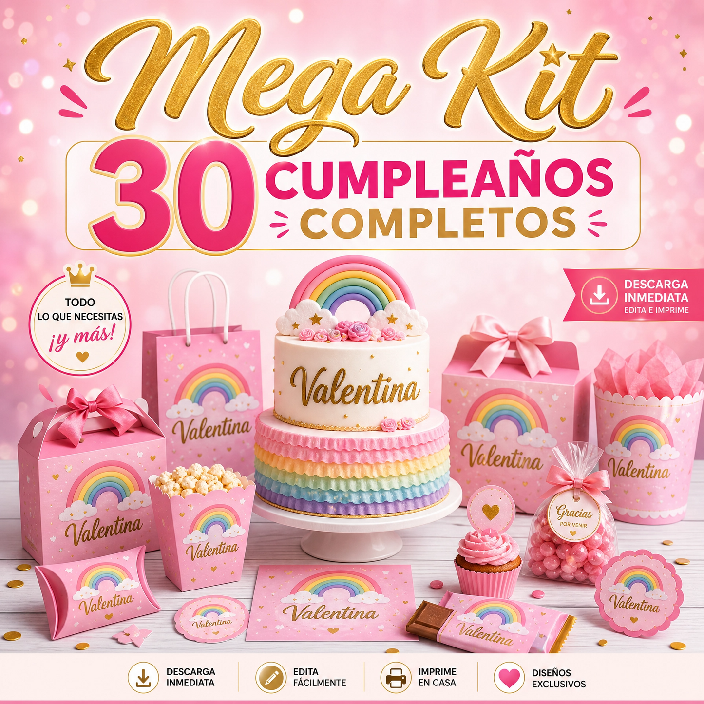 MEGA KIT 30 CUMPLEAÑOS COMPLETO